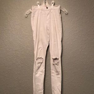 Distressed White High Waisted Jeggings